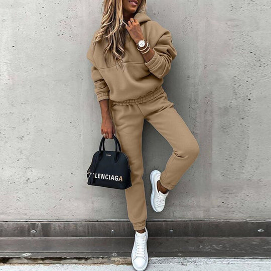 Damen Lässiges Sweatpants-Set mit Oversized-Pullover EB