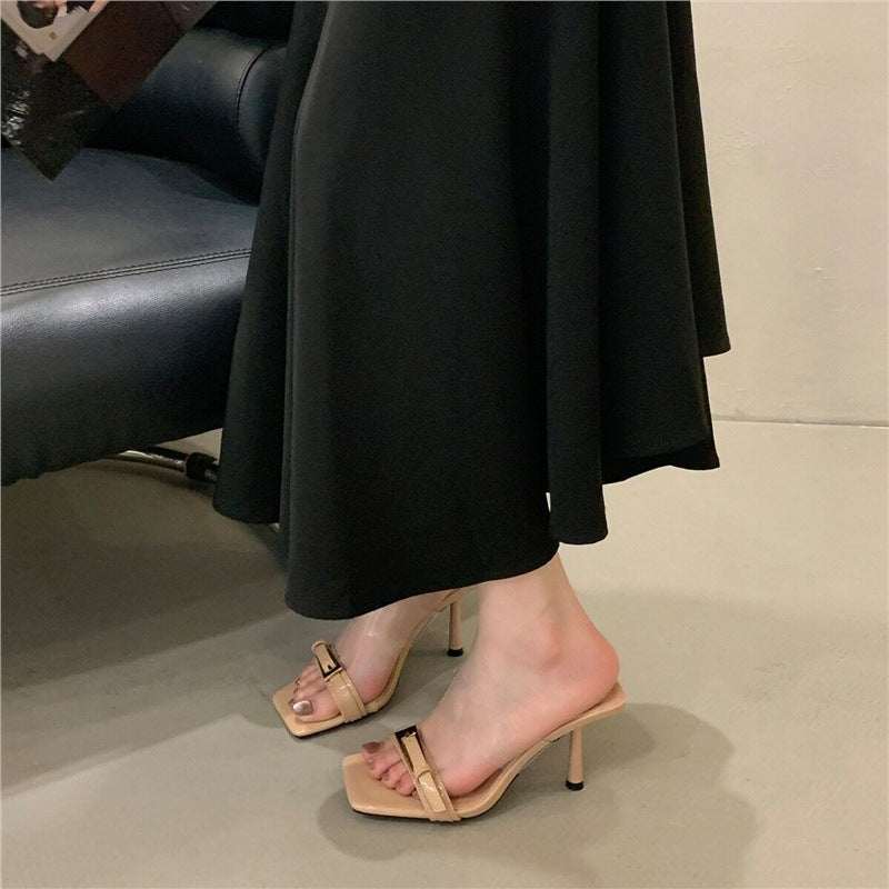 Damen elegante transparente High Heel Sandalen EB