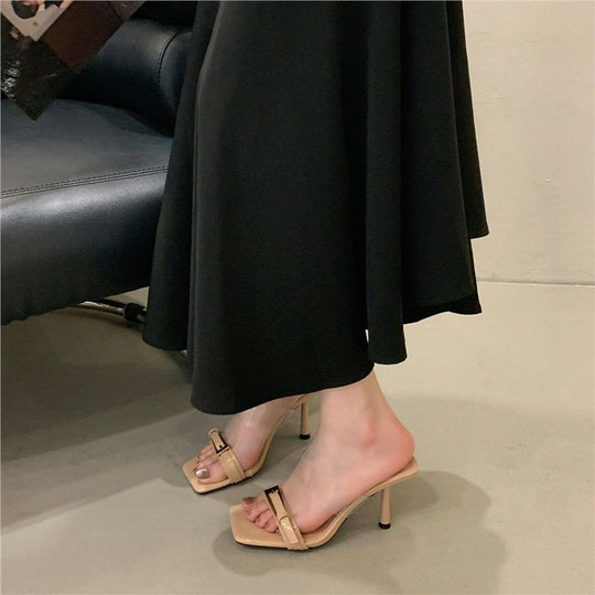 Damen elegante transparente High Heel Sandalen EB