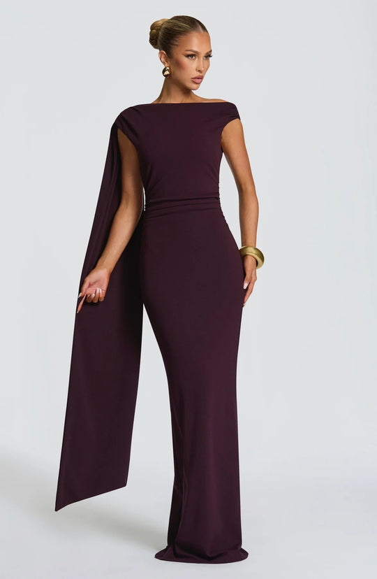 Damen Elegantes Langes Abendkleid mit Ein-Schulter-Design EB