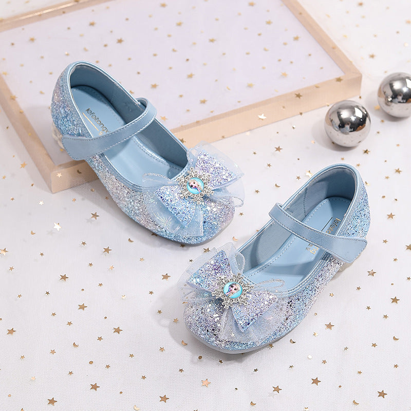 Damen Glitzernde Ballerinas mit Schleife EB