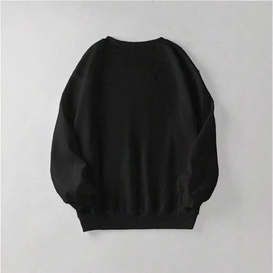 Damen nan lässiges Oversize-Sweatshirt mit Vintage-Schädel-Print und geripptem Saum EB
