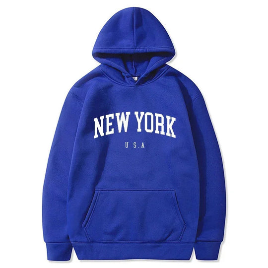 Damen Kapuzenpullover mit modischem New York Print und bequemer Passform EB