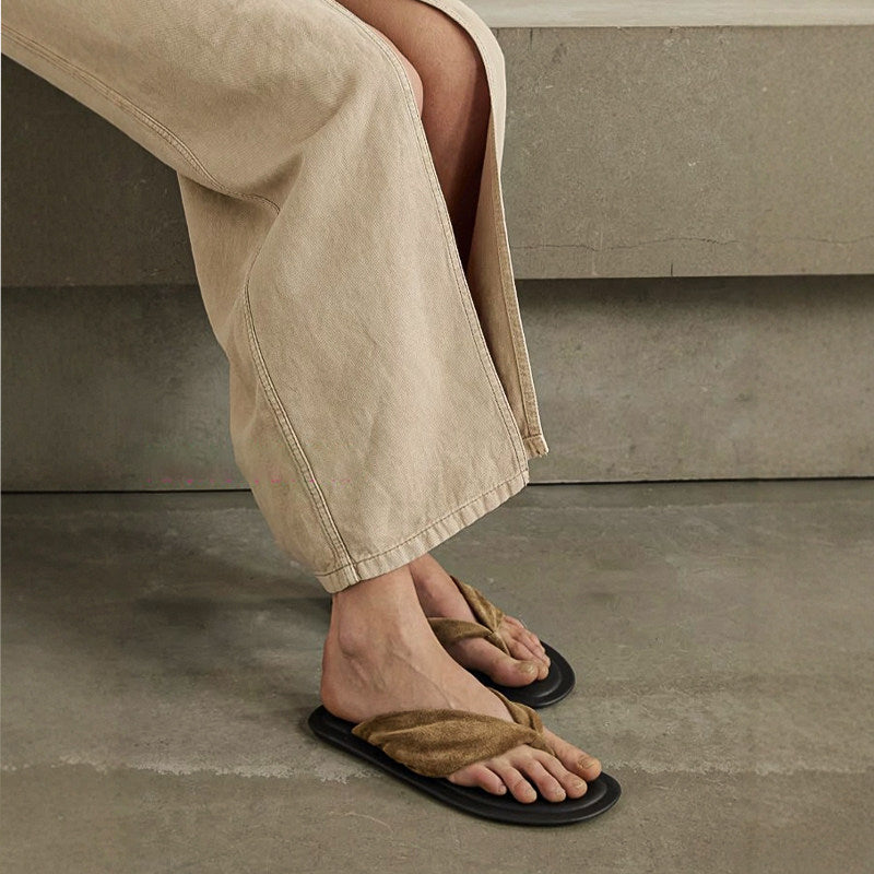 Damen Zehentrenner-Sandalen mit ergonomischem Fußbett und rutschfester Sohle EB