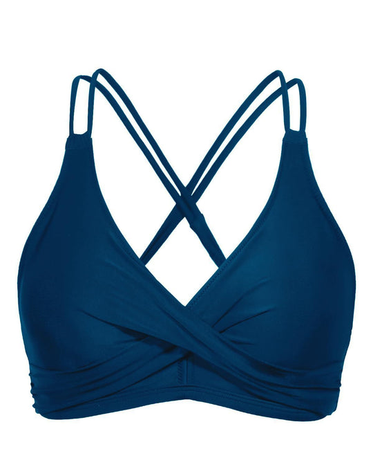 Damen Sportliches Bikinioberteil mit raffiniertem Wickeldesign EB