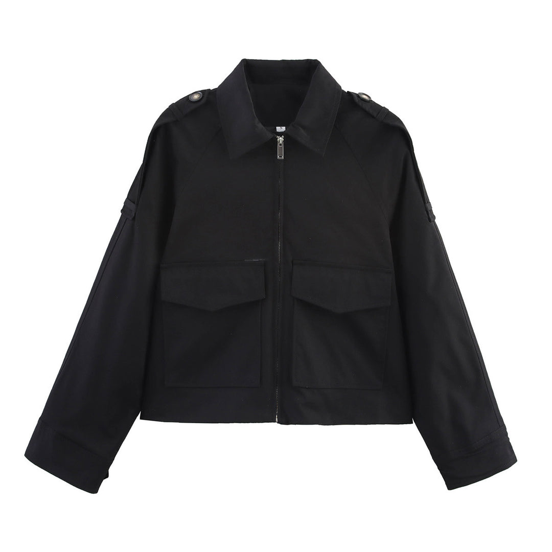 Damen modische Utility-Jacke mit praktischen Taschen EB