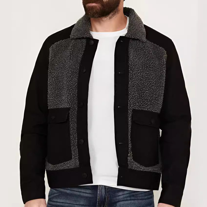 Herren etwas übergroße Jacke mit weichem Futter und praktischen Taschen EB