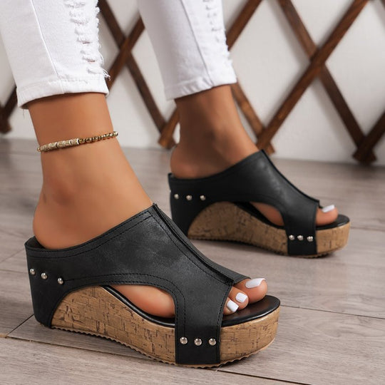 Damen Bequeme Naturkork-Sandalen mit weichem Obermaterial EB