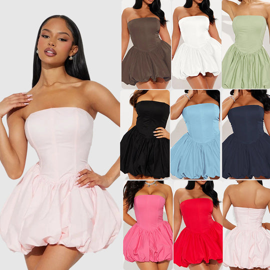 Damen Bustier-Kleid mit voluminösem Rock und figurschmeichelndem Schnitt EB