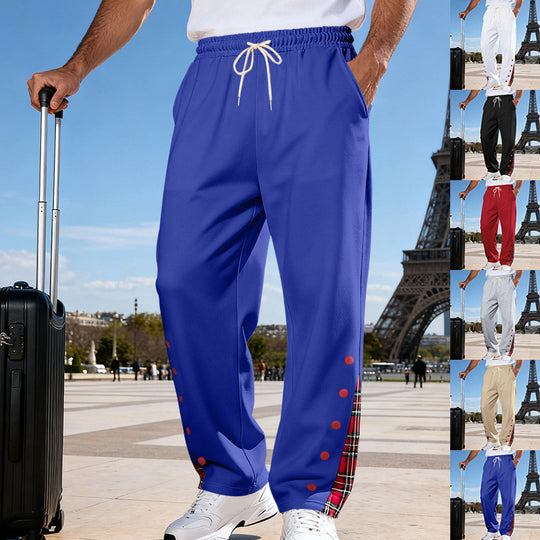 Herren Lässige Sweatpants mit Karoinnenblende und Druckknopf-Leiste EB