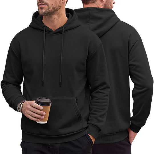 Herren Kapuzenpullover aus weichem Fleece mit Kängurutasche und verstellbarer Kapuze EB