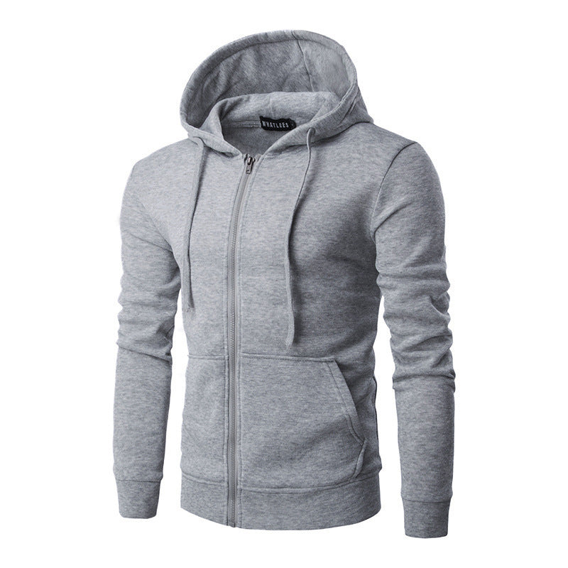 Herren nan schmal geschnittene Zip-Hoodie Jacke mit weichem Fleece-Innenfutter und Kängurutaschen EB