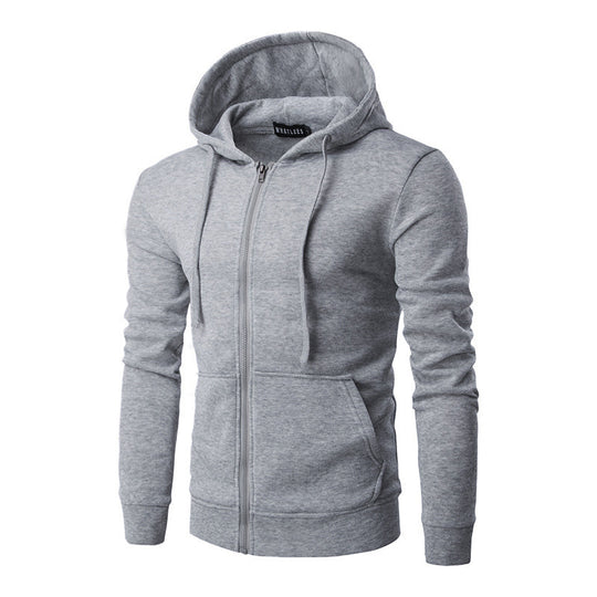 Herren nan schmal geschnittene Zip-Hoodie Jacke mit weichem Fleece-Innenfutter und Kängurutaschen EB