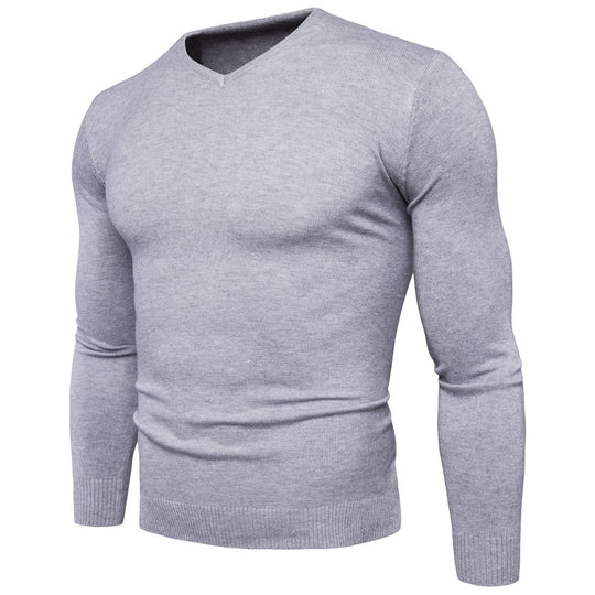 Herren feiner V-Ausschnitt Pullover aus hochwertiger Baumwolle EB