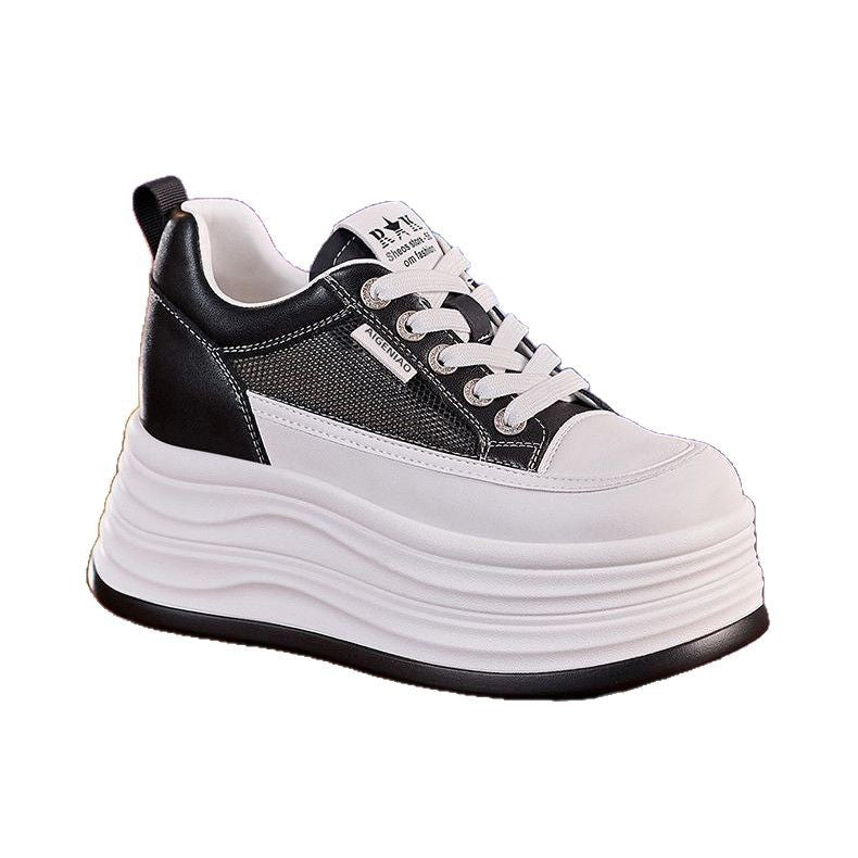 Damen Sportliche Plateausneaker mit atmungsaktiver Obermaterialkombination EB