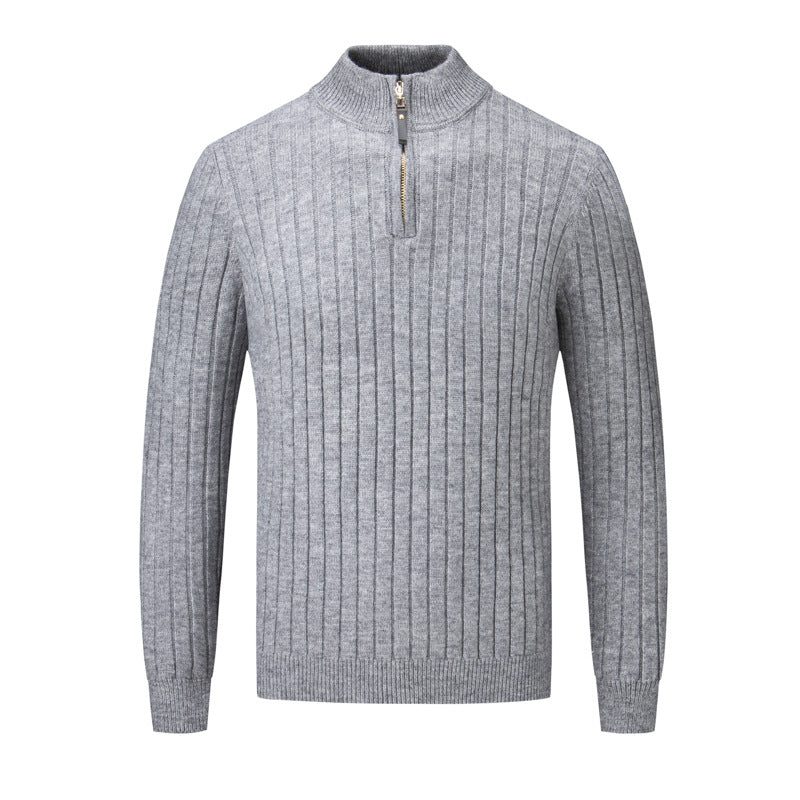 Herren Pullover mit modernem Stehkragen und ergänzendem Reißverschluss EB