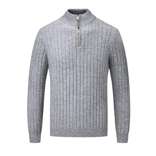 Herren Pullover mit modernem Stehkragen und ergänzendem Reißverschluss EB
