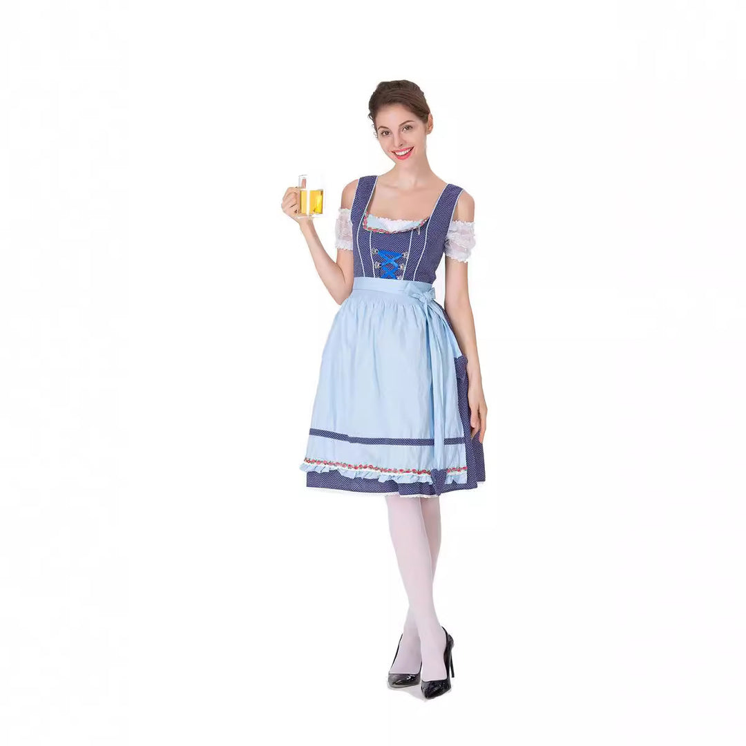 Damen nan tradicionales Oktoberfest Dirndlkleid mit Schürze EB