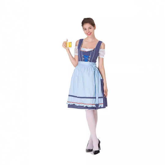 Damen nan tradicionales Oktoberfest Dirndlkleid mit Schürze EB