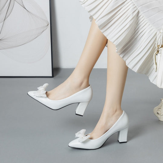 Damen High Heel Pumps mit dekorativer Schleifenapplikation EB