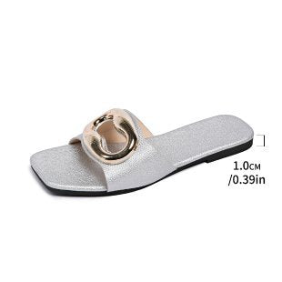 Damen elegante Riemchen-Sandalen mit funkelndem Schmuckelement EB