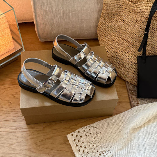 Damen Komfortable Sandalen mit elegantem Riemendesign und rutschfester Sohle EB
