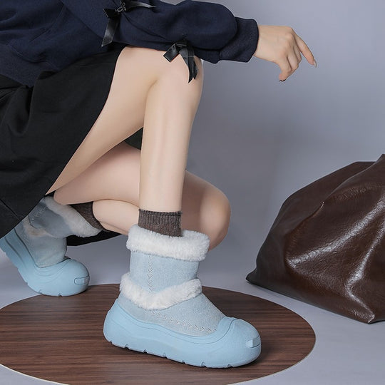 Damen Winterstiefel mit wärmendem Kunstfellkragen und rutschfester Sohle EB