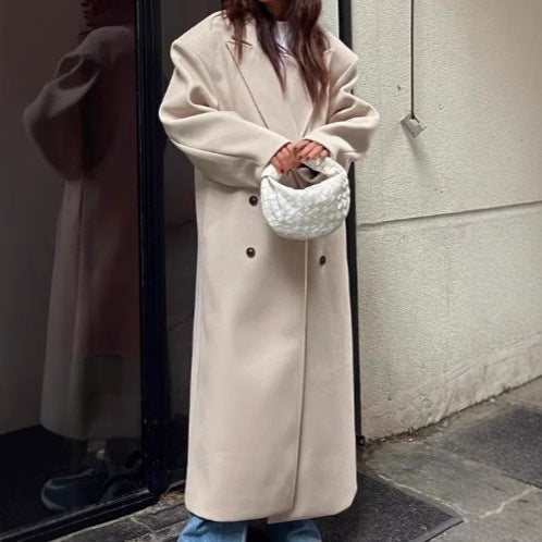 Damen Oversized Trenchcoat mit doppelter Knopfleiste und klassischem Revers EB