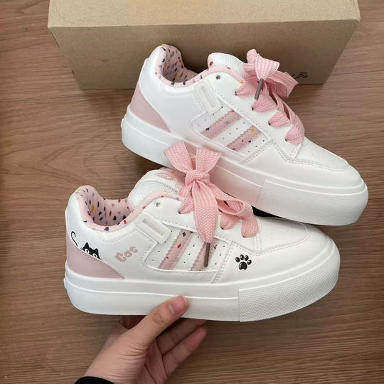 Damen Trendige Plattform Sneakers mit modischen Tiermotiven EB