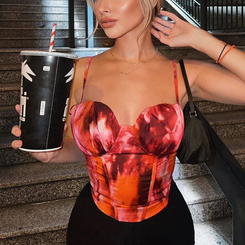 Damen Stilvolles Bustier mit raffiniertem Druck und figurbetonter Silhouette EB