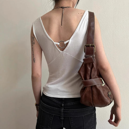 Damen stilvolles Top mit funkelndem Kreuzdesign EB