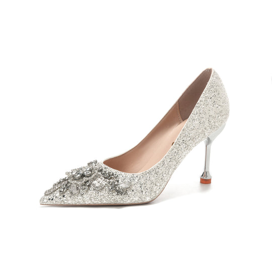 Damen Glamouröse High Heels mit funkelnden Strassverzierungen EB