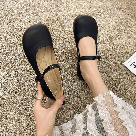 Damen Bequeme und elegante Ballerinas mit verstellbarem Riemen und weicher Innensohle EB
