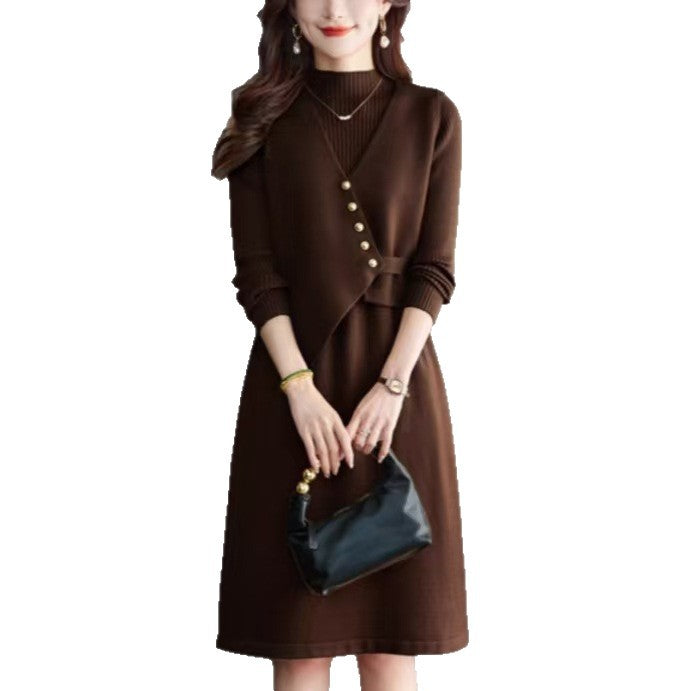 Damen Kombination aus Strickkleid und Weste EB