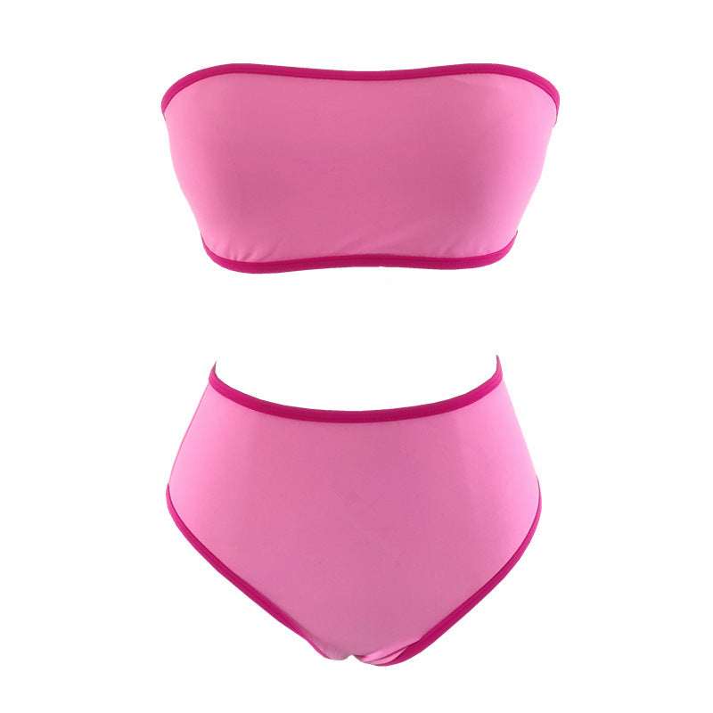 Damen Bandeau-Bikini mit hohem Bund und eleganten Akzenten EB