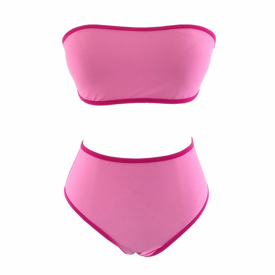 Damen Bandeau-Bikini mit hohem Bund und eleganten Akzenten EB