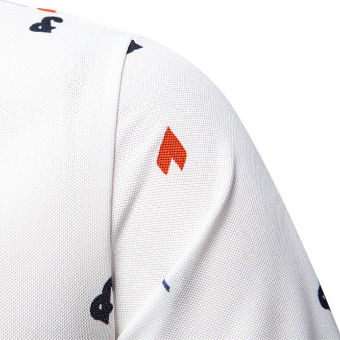 Herren Kurzarm Poloshirt mit hochwertigem Allover-Muster EB