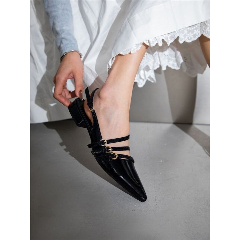 Damen elegante Ballerinas mit verziertem Riemendesign EB
