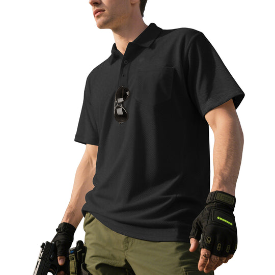 Herren nan funktionelles Kurzarm-Poloshirt mit Brusttasche, eingearbeiteter Stiftlasche und mikroperforierter Belüftung EB