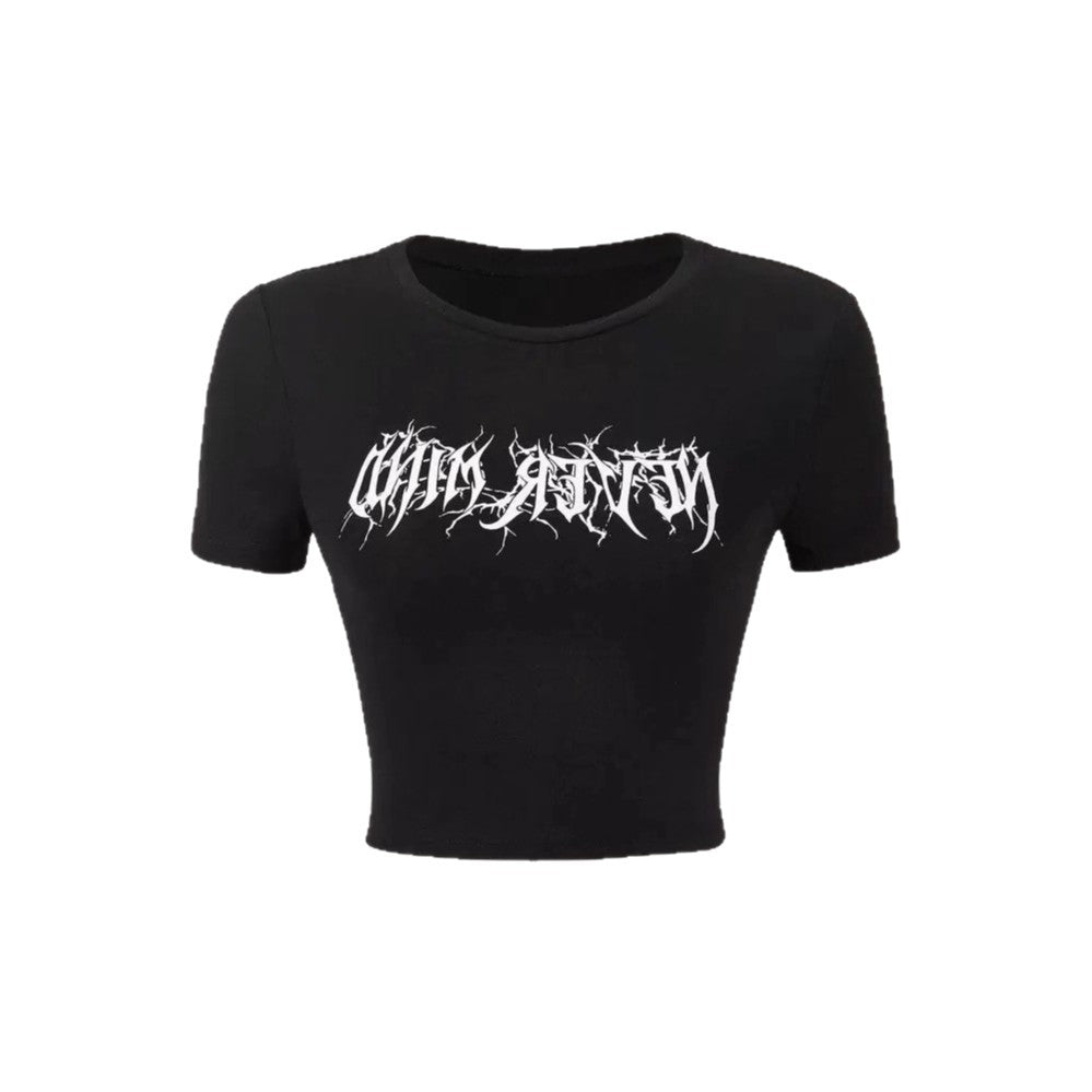 Damen Crop-Pullover mit kreativem Statementdruck EB