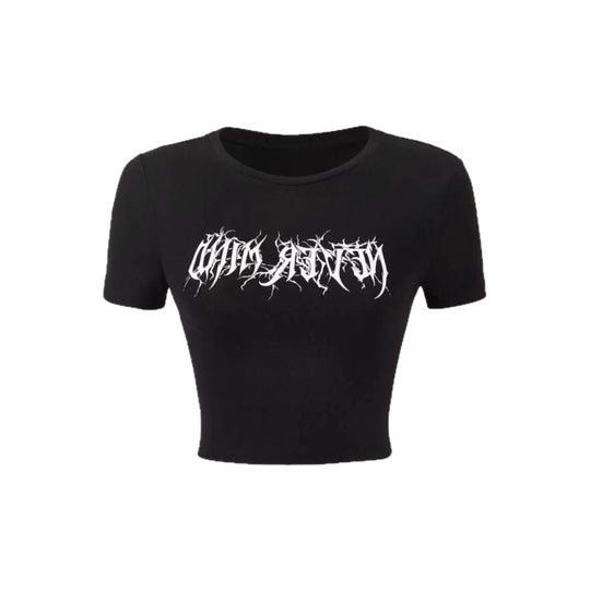Damen Crop-Pullover mit kreativem Statementdruck EB