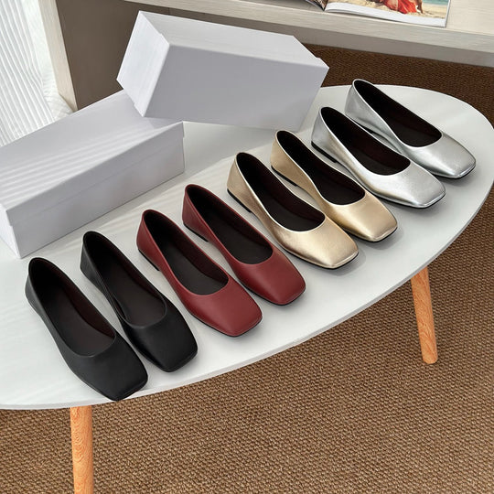 Damen Ballerinas mit elegantem Quadrat-Fußbett EB