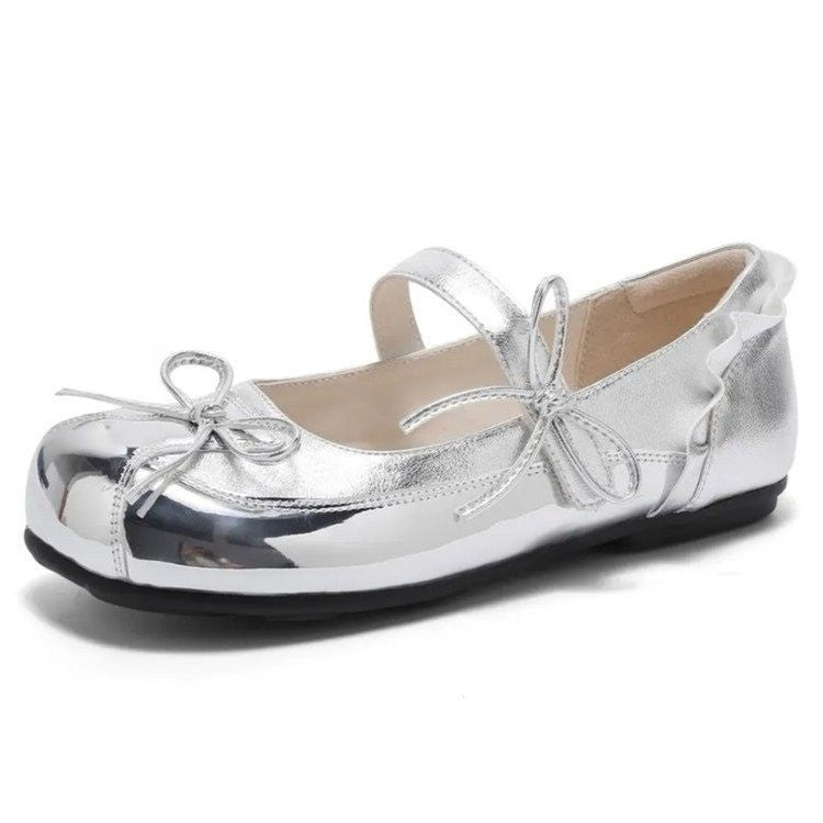 Damen Ballerinas mit zierlichem Riemchen und elegantem Schleifendetail EB