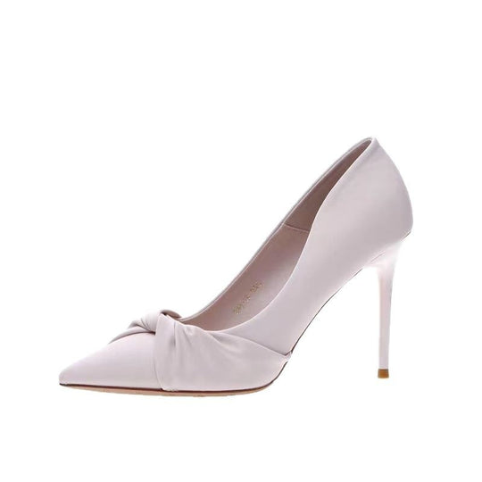 Damen elegante spitze Pumps mit raffiniertem Knoten-Design EB