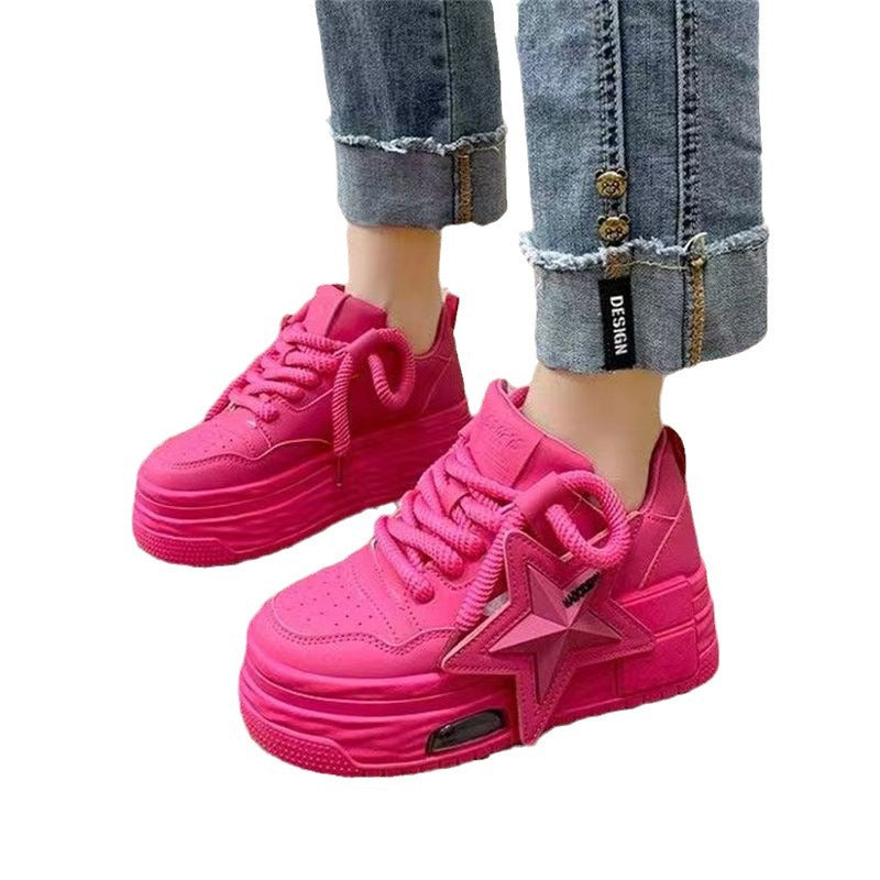 Damen Plattform-Sneaker mit modischem Stern-Design und bequemer Dämpfung EB