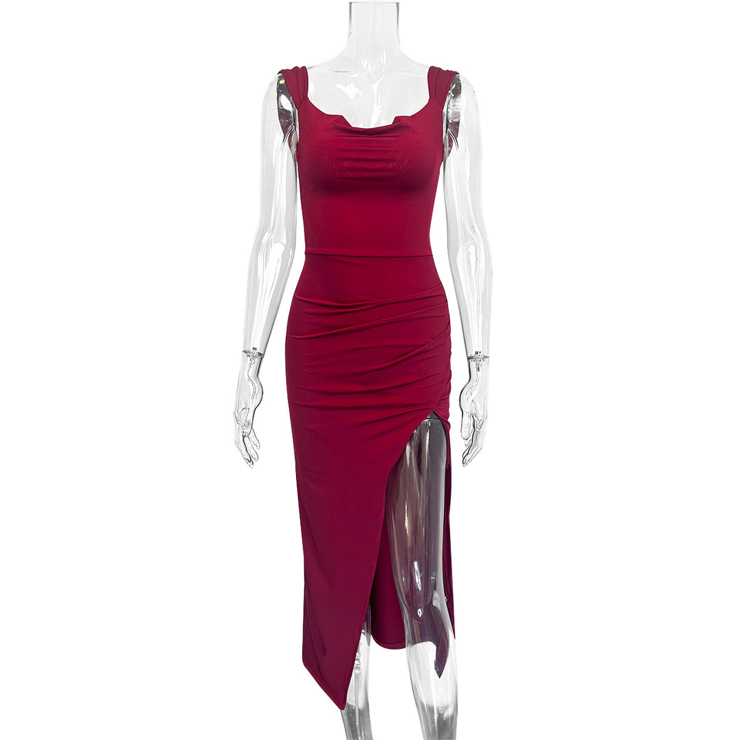 Damen Elegantes, figurbetontes Abendkleid mit seitlichem Schlitz EB