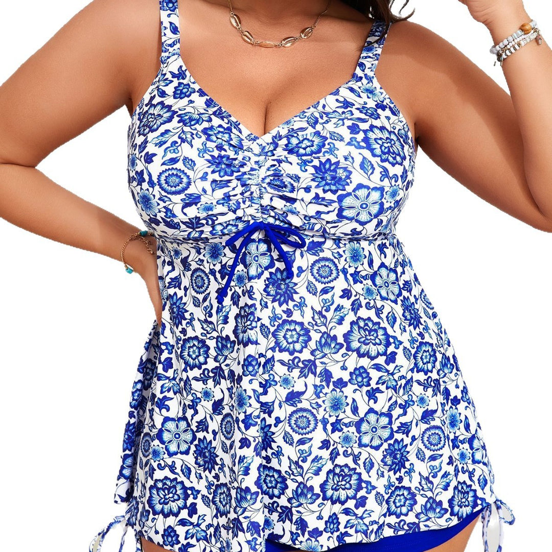 Damen Tankini-Set mit floralem Oberteil und sportlichen Shorts EB