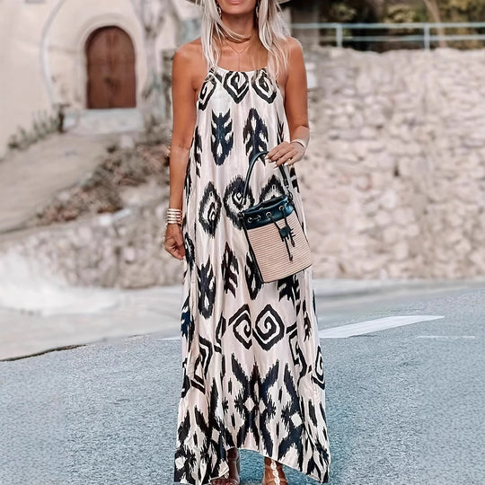 Damen Maxikleid mit aufregendem Ethno-Print und leicht fließendem Schnitt EB