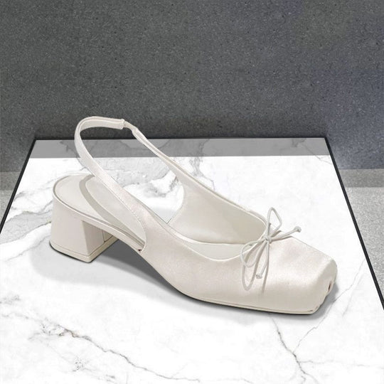 Damen Slingback Ballerinas mit Punkten und Schleifenverzierung EB