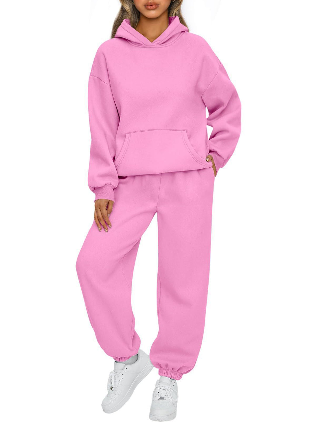 Damen nan gemütliches Oversize Hoodie und Jogginghose Set aus weicher Baumwollmischung EB